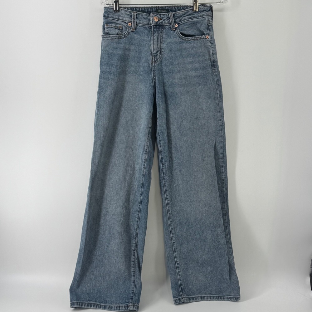 Wild Fable Womens High Rise Baggy Jeans Medium Wash Wide Leg Denim Size 2/R